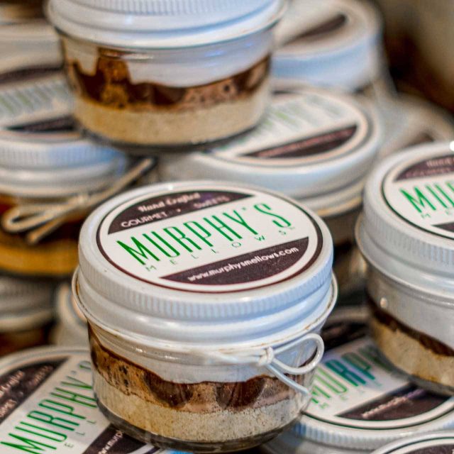 Stack of small jars from Murphy's Mellows